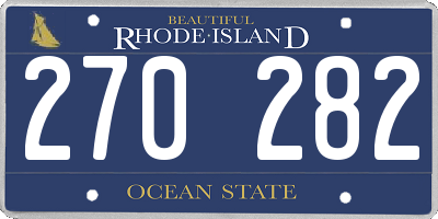 RI license plate 270282