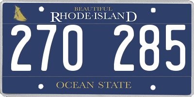 RI license plate 270285