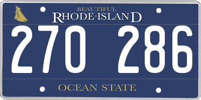 RI license plate 270286