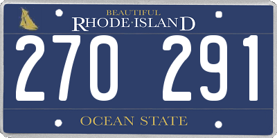 RI license plate 270291