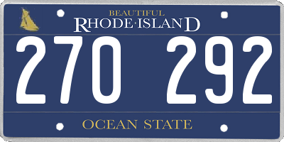 RI license plate 270292