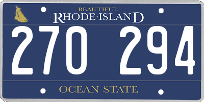 RI license plate 270294