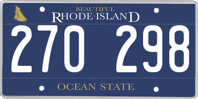 RI license plate 270298