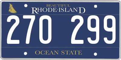RI license plate 270299