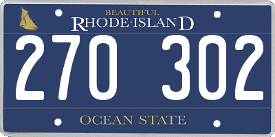 RI license plate 270302
