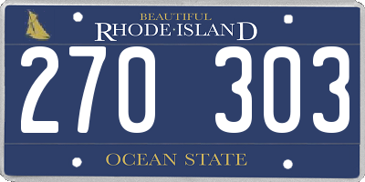 RI license plate 270303