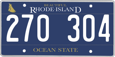 RI license plate 270304