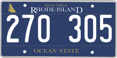 RI license plate 270305