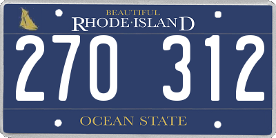 RI license plate 270312