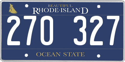 RI license plate 270327