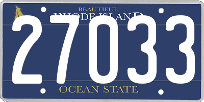 RI license plate 27033