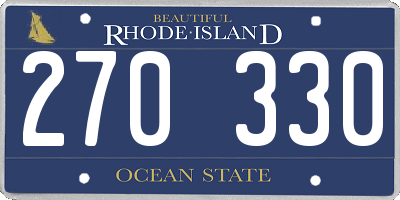 RI license plate 270330