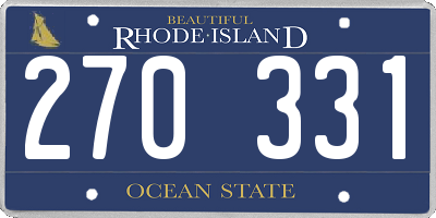 RI license plate 270331