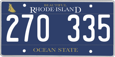 RI license plate 270335