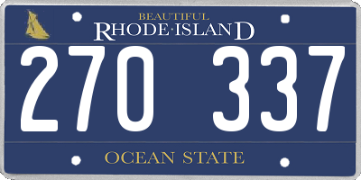 RI license plate 270337