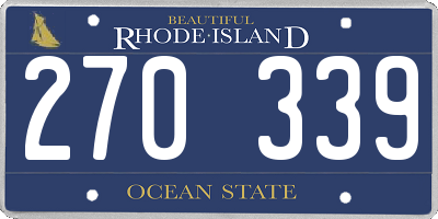RI license plate 270339