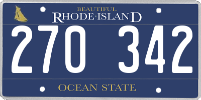 RI license plate 270342