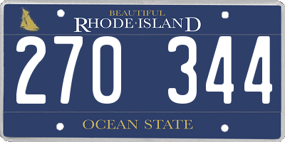 RI license plate 270344