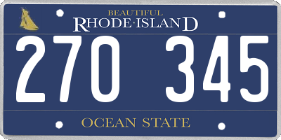 RI license plate 270345