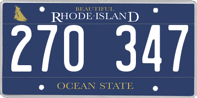 RI license plate 270347