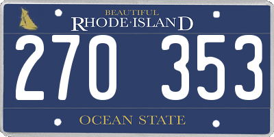 RI license plate 270353