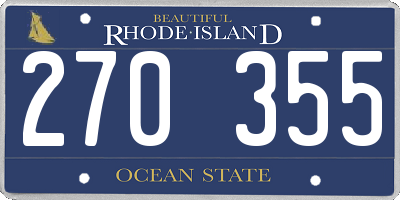 RI license plate 270355