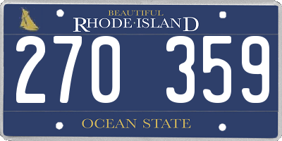 RI license plate 270359