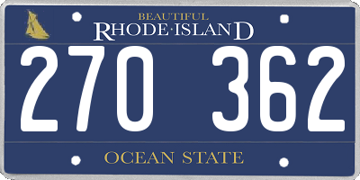 RI license plate 270362