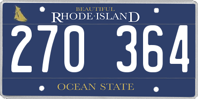 RI license plate 270364
