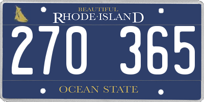RI license plate 270365