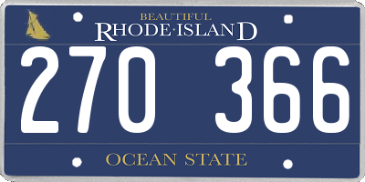 RI license plate 270366