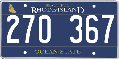 RI license plate 270367
