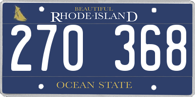 RI license plate 270368