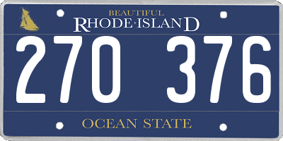 RI license plate 270376