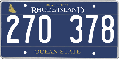 RI license plate 270378