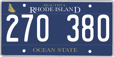 RI license plate 270380