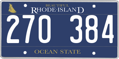 RI license plate 270384