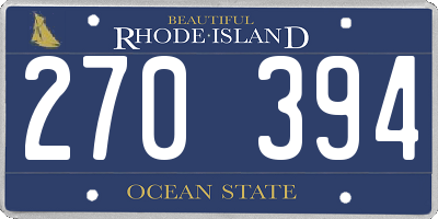 RI license plate 270394