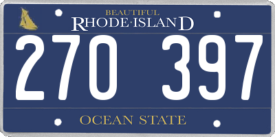 RI license plate 270397