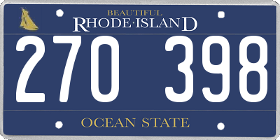 RI license plate 270398