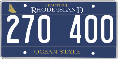 RI license plate 270400