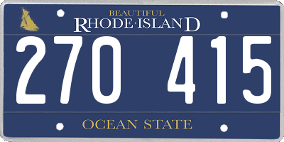 RI license plate 270415