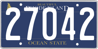 RI license plate 27042