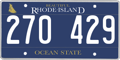 RI license plate 270429