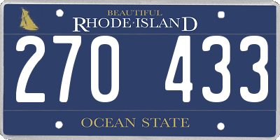RI license plate 270433