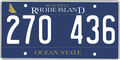RI license plate 270436