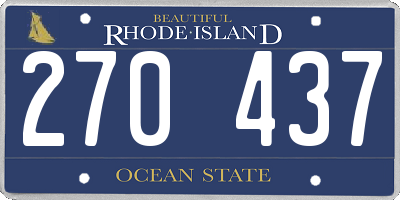 RI license plate 270437