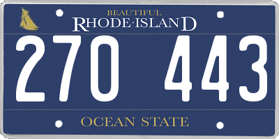 RI license plate 270443