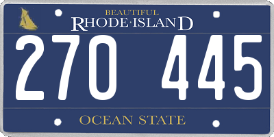 RI license plate 270445
