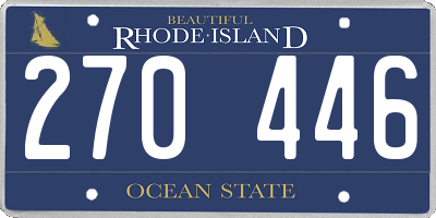 RI license plate 270446